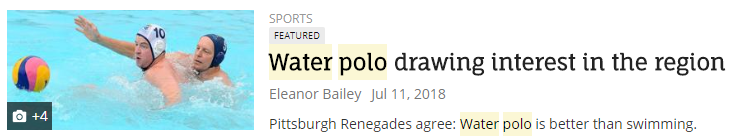 Water polo drawing interest in the region.